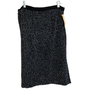 JK Ara Women's Slit Midi Skirt‎ Formal Beaded Adjustable Waist  Black 16 NWT $98